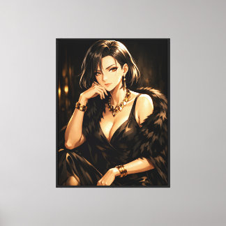 Mujer de Anime Elegante – Impresión de Arte de Gla