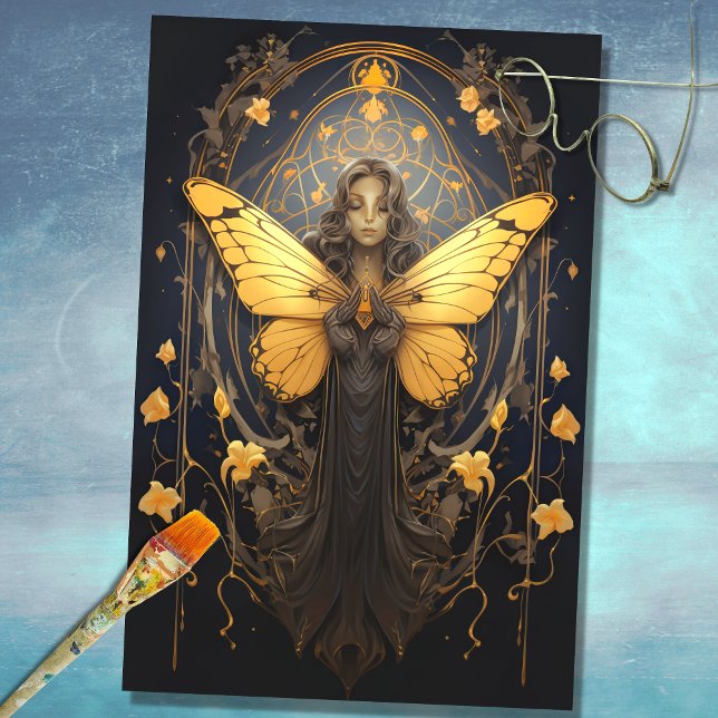 Mujer de Art Nouveau con papel de desvanecimiento  (Subido por el creador)