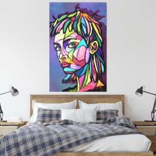 Mujer de arte pintado impresión en lienzo