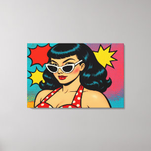 Mujer de Arte Pop Retro Glam con Gafas de Sol de O