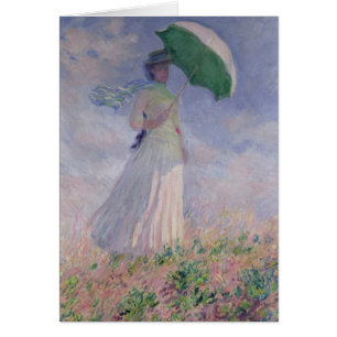 Mujer de Claude Monet el con un parasol dado