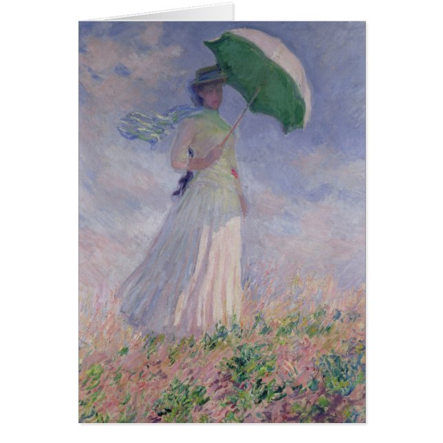 Mujer de Claude Monet el | con un parasol dado (Frente)