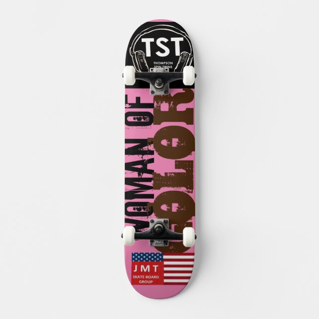 MUJER DE COLOR Skateboard (Anverso)