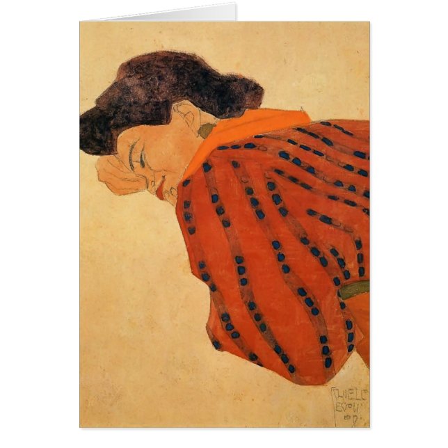 Mujer de descanso de Egon Schiele- con la blusa (Frente)