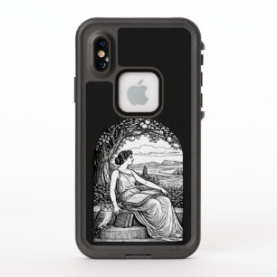 Mujer de época Art Nouveau leyendo bajo un árbol
