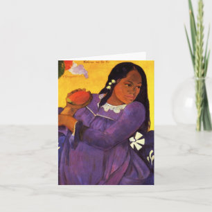 Mujer De Gauguin Con Tarjeta De Nota De Mango