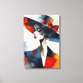 Mujer de Glamour Audaz con Sombrero Arte
