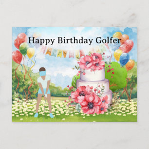 Mujer de golf jugando golf Tarjeta de golf de cump