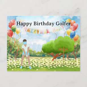 Mujer de golf jugando golf Tarjeta de golf de cump