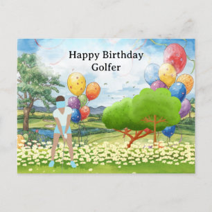 Mujer de golf jugando golf Tarjeta de golf de cump
