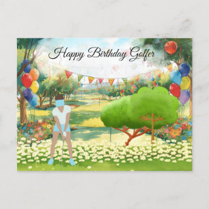 Mujer de golf jugando golf Tarjeta de golf de cump