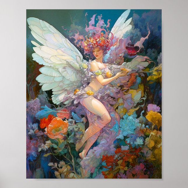 Mujer De Hadas En Flores Arte De Fantasía (Frente)