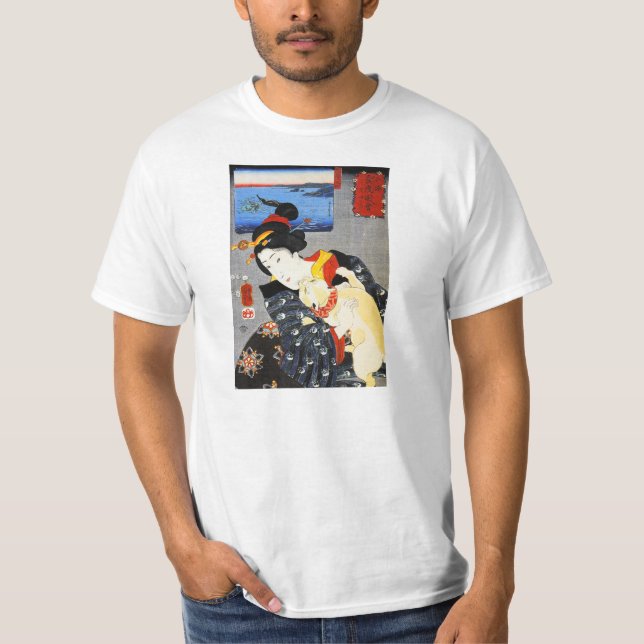 Mujer de Kuniyoshi con una camiseta del gato (Anverso)