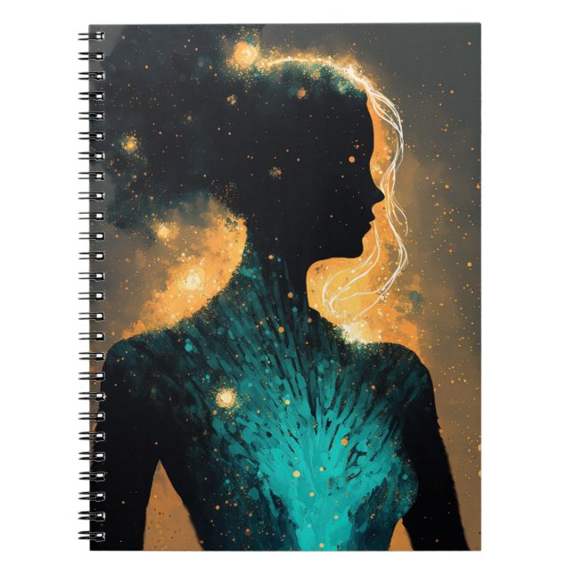 Mujer de la Estrella Oro y Pequeño Cuaderno Verde  (Frente)
