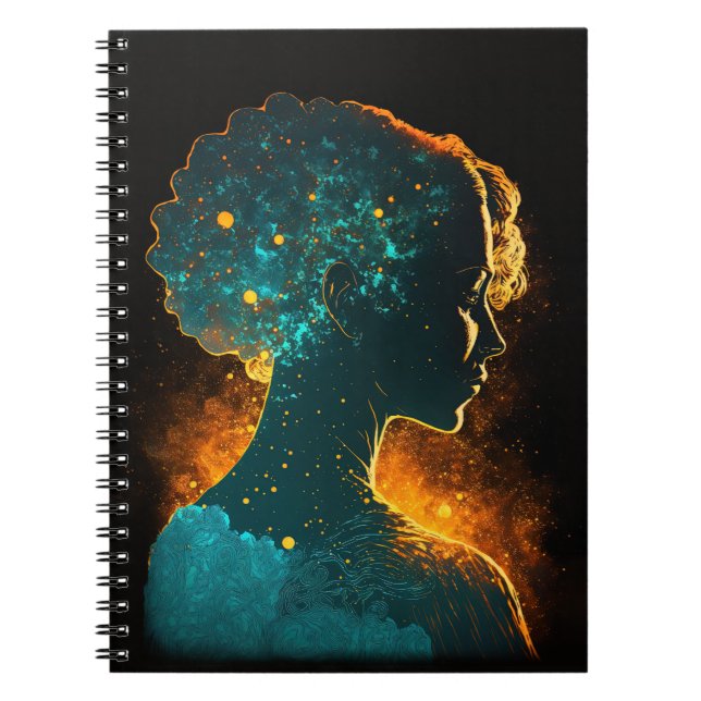 Mujer de la Estrella Oro y Pequeño Cuaderno Verde  (Frente)