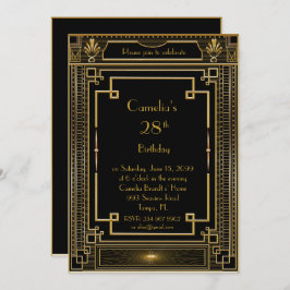 Mujer de la invitación de la fiesta de cumpleaños,