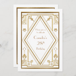 Mujer de la invitación de la fiesta de cumpleaños,