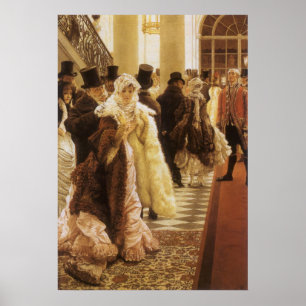 Mujer de la moda por Tissot, arte del Victorian