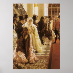 Mujer de la moda por Tissot, arte del Victorian