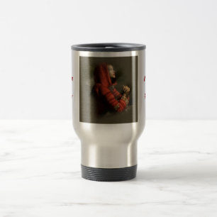 Mujer de la taza del rezo