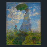 Mujer de Monet con Poster de Parasol<br><div class="desc">Una mujer con Parasol fue pintada por el pintor impresionista Claude Monet en 1875. La pintura es de Madame Monet y su hijo. Esta obra de arte clásica está rebosante de luz y suavidad en tonos pastel y de tonos claros de azul y verde.</div>