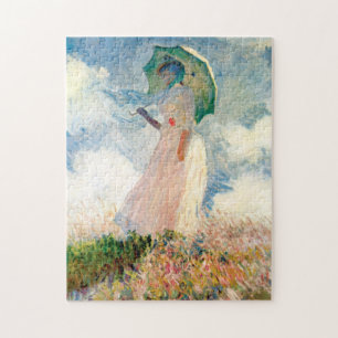 Mujer de Monet con un rompecabezas del parasol