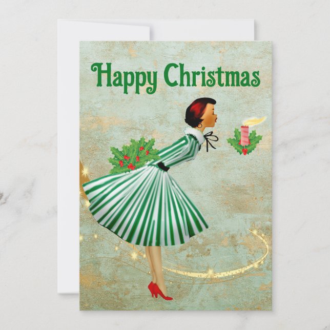 Mujer de Navidad vintage de 1950 (Anverso)