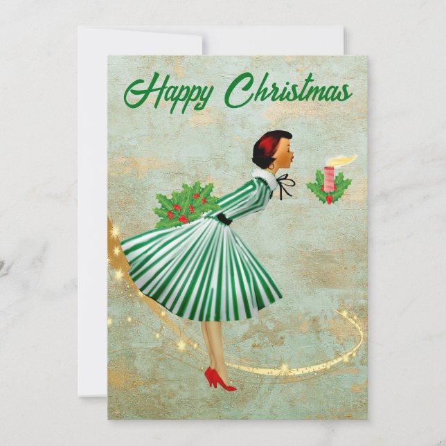 Mujer de Navidad vintage de 1950 (Anverso)