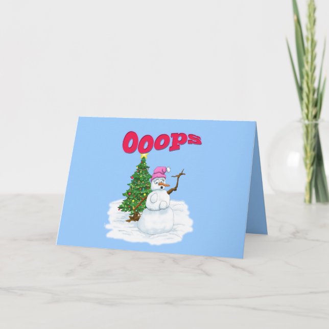 Mujer de nieve con ops de árboles de navidad (Anverso)