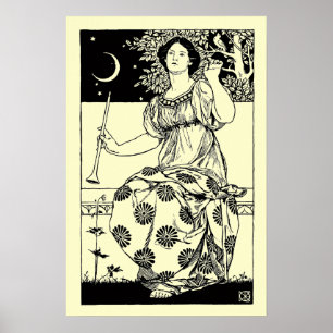 Mujer de Nouveau del arte del vintage con el