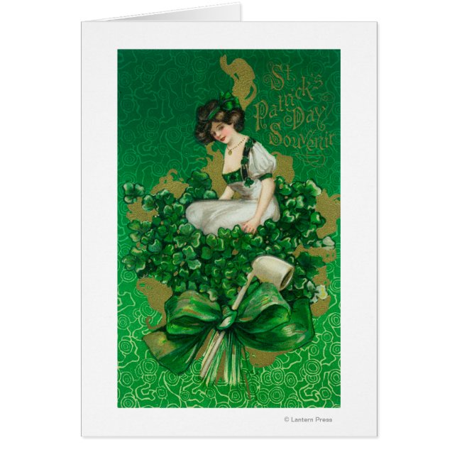 Mujer de recuerdo del Día de San Patricio en la es (Frente)