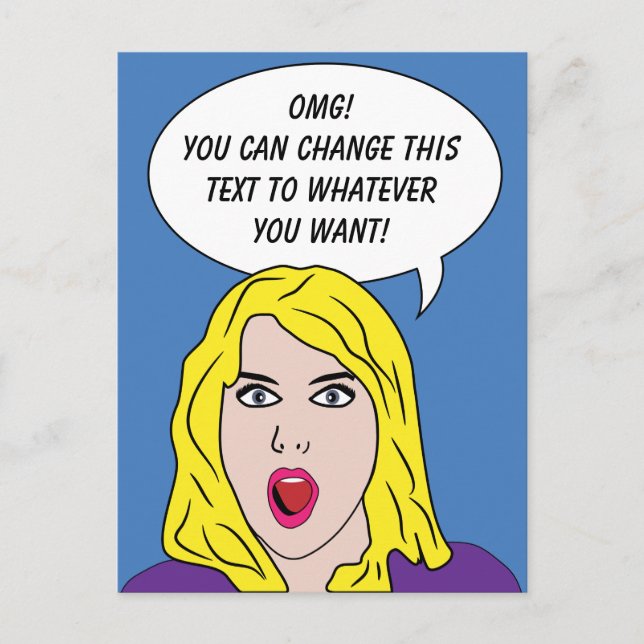 MUJER DE RETRO con su postal personalizado de TEXT (Anverso)