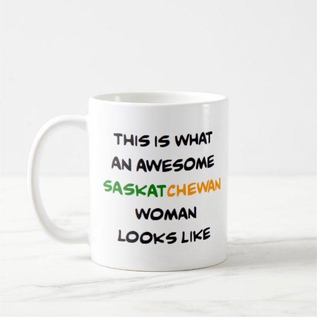 mujer de saskatchewan, taza de café impresionante (Izquierda)