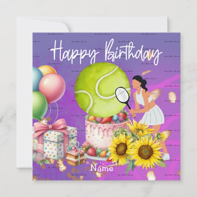 Mujer de tenis juega cumpleaños feliz para futboli (Anverso)