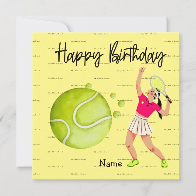 Mujer de tenis juega cumpleaños feliz para futboli (Anverso)