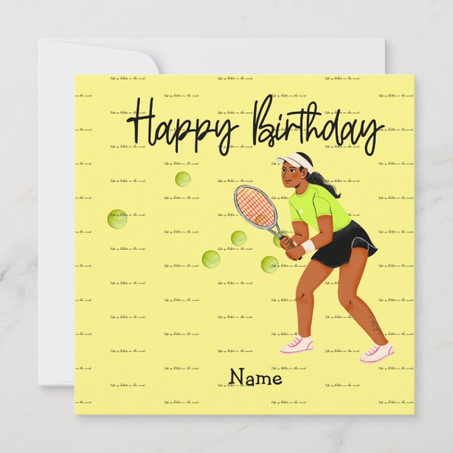 Mujer de tenis juega cumpleaños feliz para futboli (Anverso)