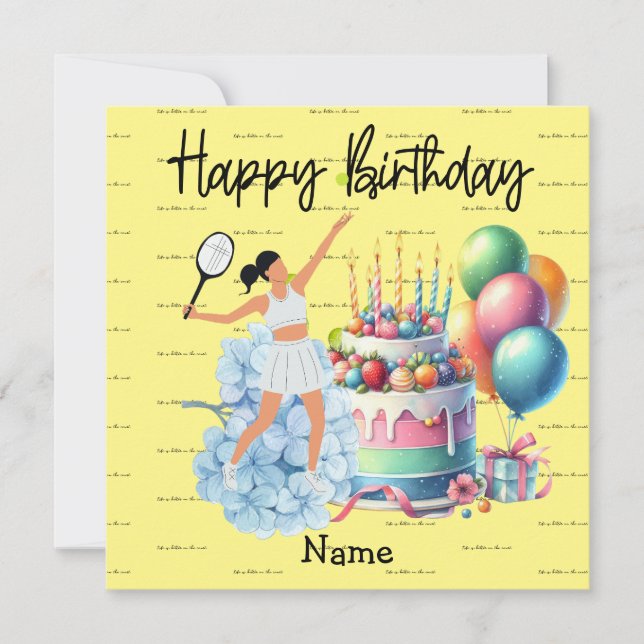 Mujer de tenis juega cumpleaños feliz para futboli (Anverso)