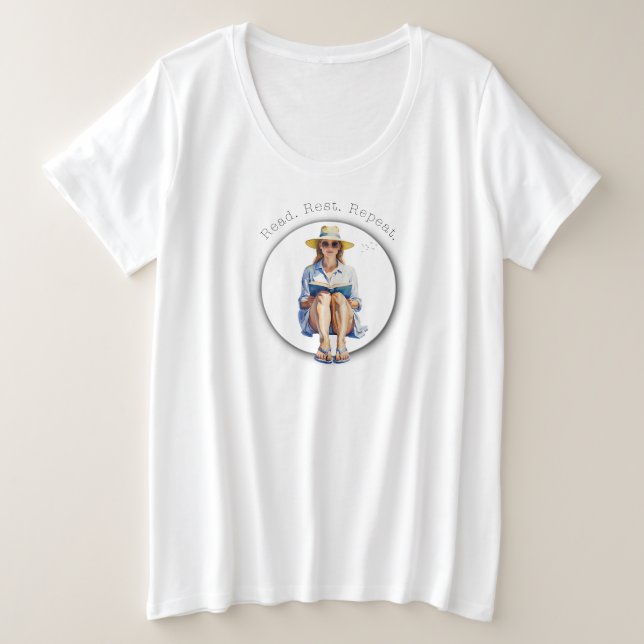 Mujer de verano acuarela con Gorra y libro de sol (Anverso del diseño)