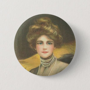 Mujer del Victorian en un botón