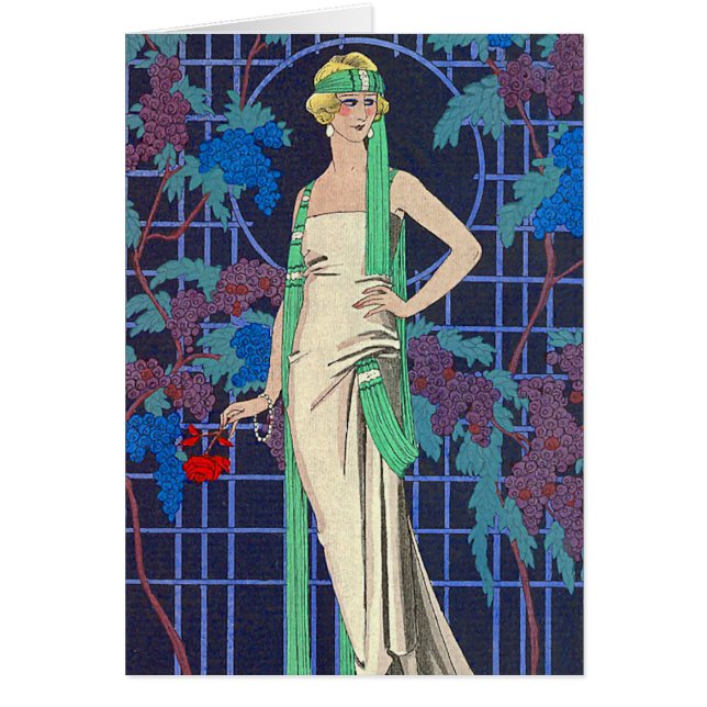 Mujer del vintage en cenador (Frente)