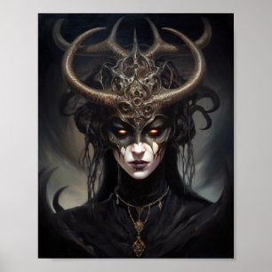 Mujer Demonio Reina arte de fantasía oscuro