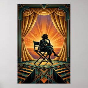 Mujer Directora Art Déco Arte de Cine Antiguo