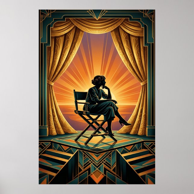 Mujer Directora Art Déco Arte de Cine Antiguo (Frente)