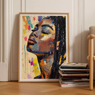 Mujer ecléctica Pintura Arte Pop Arte de pared gra