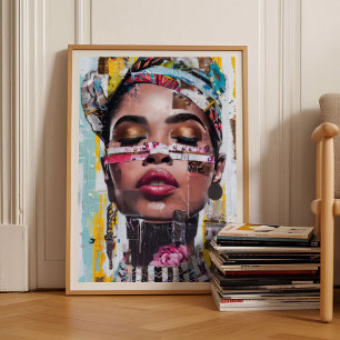 Mujer ecléctica Pintura Pop Art Arte de pared gran