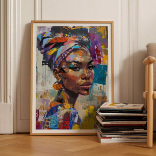 Mujer ecléctica Pintura Pop Art Arte de pared gran