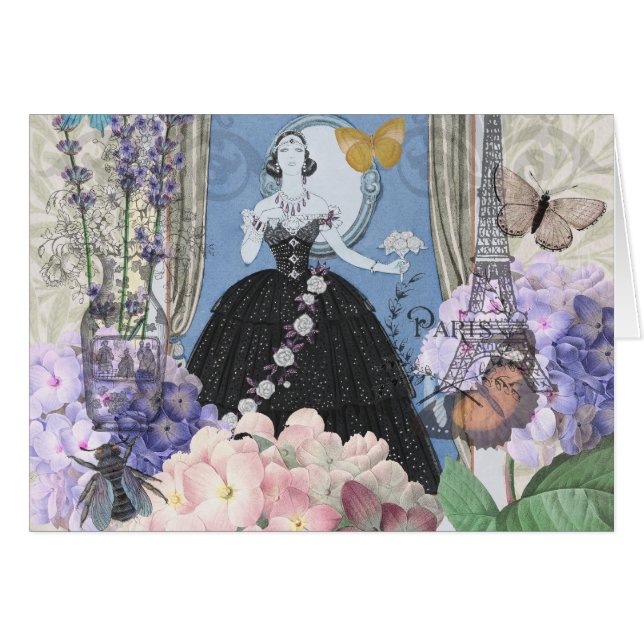 Mujer elegante azul vestido floral elegante (Anverso (Horizontal))