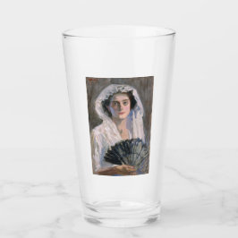 Mujer elegante con ventilador negro (Fujishima Tak