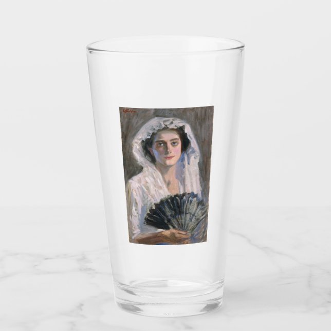 Mujer elegante con ventilador negro (Fujishima Tak (Anverso)