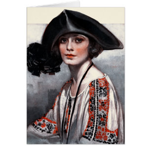 Mujer en blusa bordada